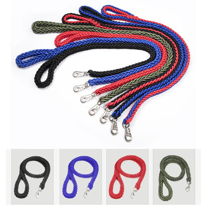 Large Dog Leash Traction Rope with Heavy Duty Buckle Hand-Knitted Strong Durable Nylon Braided Leashes for Medium Big Dogs Bully