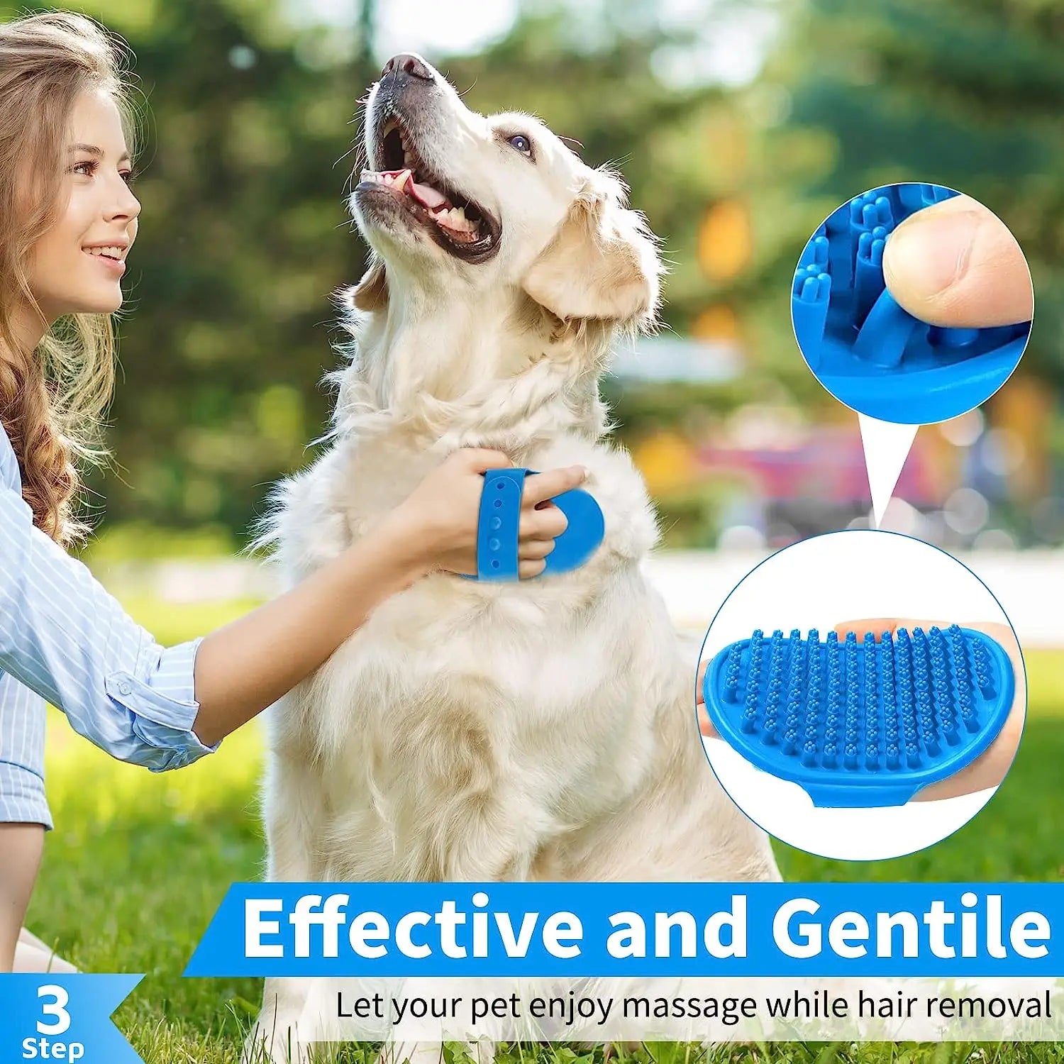 3PCS Dog Bath Brush Dog Shampoo Brush Dog Scrubber for Bath Pet-Dog Bath Massage Brush Scrubber Pet Shower Dog Cat Paw Washer