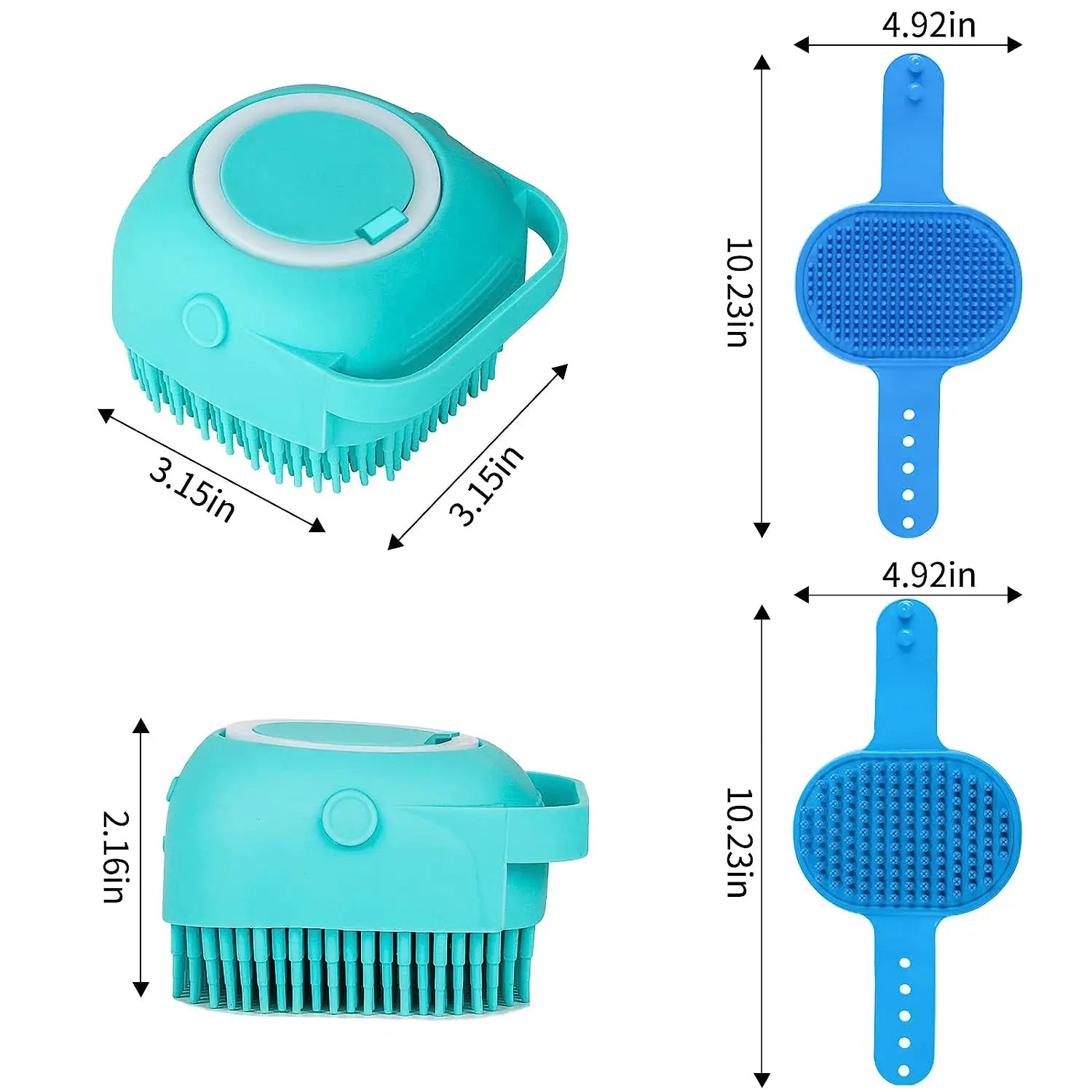 3PCS Dog Bath Brush Dog Shampoo Brush Dog Scrubber for Bath Pet-Dog Bath Massage Brush Scrubber Pet Shower Dog Cat Paw Washer