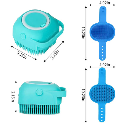 3PCS Dog Bath Brush Dog Shampoo Brush Dog Scrubber for Bath Pet-Dog Bath Massage Brush Scrubber Pet Shower Dog Cat Paw Washer