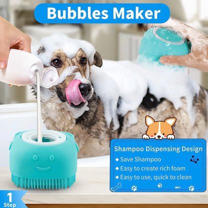 3PCS Dog Bath Brush Dog Shampoo Brush Dog Scrubber for Bath Pet-Dog Bath Massage Brush Scrubber Pet Shower Dog Cat Paw Washer