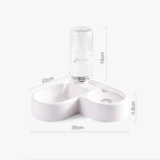 Pet Cat Feeder Bowl Dog Automatic Water Double Bowls Food Wall Corner save Space Cats 500Ml Bottle Drinking Kitten Dogs Products