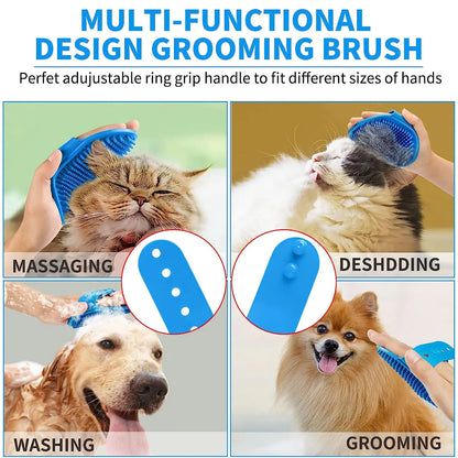 3PCS Dog Bath Brush Dog Shampoo Brush Dog Scrubber for Bath Pet-Dog Bath Massage Brush Scrubber Pet Shower Dog Cat Paw Washer